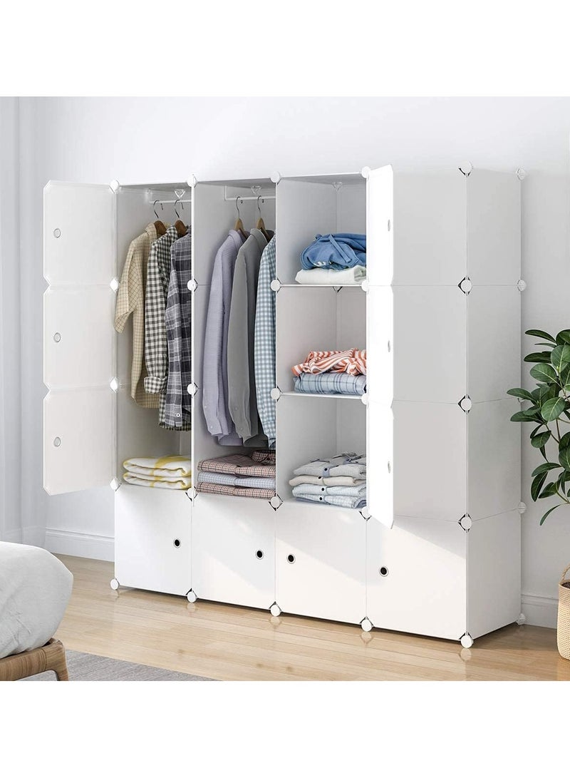 DubaiGallery خزانة تخزين مدمجة خزانة ملابس محمولة رف تخزين مادة ريزين صديقة للبيئة، تجميع DIY مكتبة معيارية، غرفة نوم، رف تخزين مع باب - Image 1