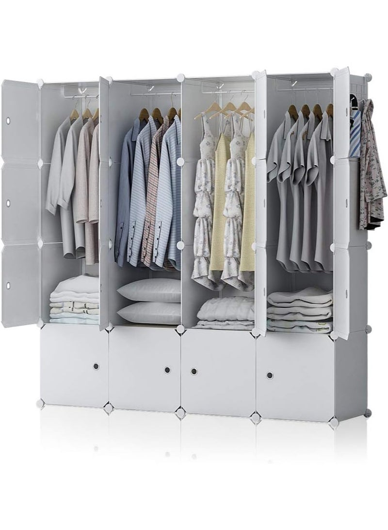 DubaiGallery خزانة تخزين مدمجة خزانة ملابس محمولة رف تخزين مادة ريزين صديقة للبيئة، تجميع DIY مكتبة معيارية، غرفة نوم، رف تخزين مع باب - Image 2