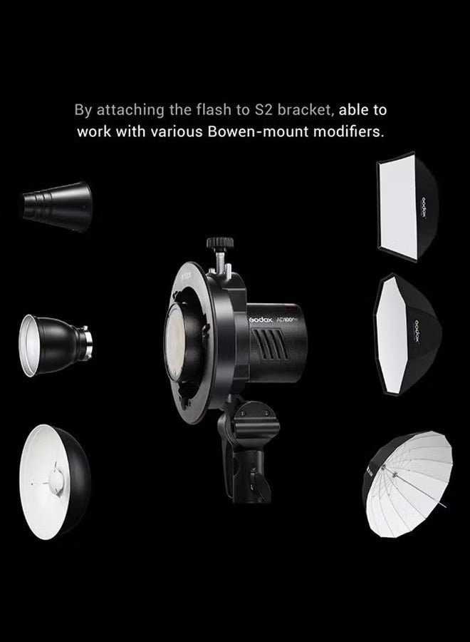 Godox AD100 Pro Pocket Studio Flash Light, High-speed TTL SLR Strobe Light, Rechargeable Battery Photography Light, OLED Screen Portable Photography Flash Light With Built In Wireless X System, (Pink) - Image 3