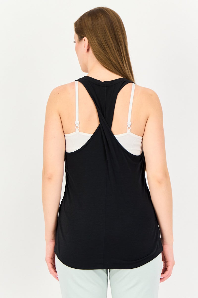 Nike Women Sportswear Fit Brand Logo Sleeveless Tank Top, Black - Image 3