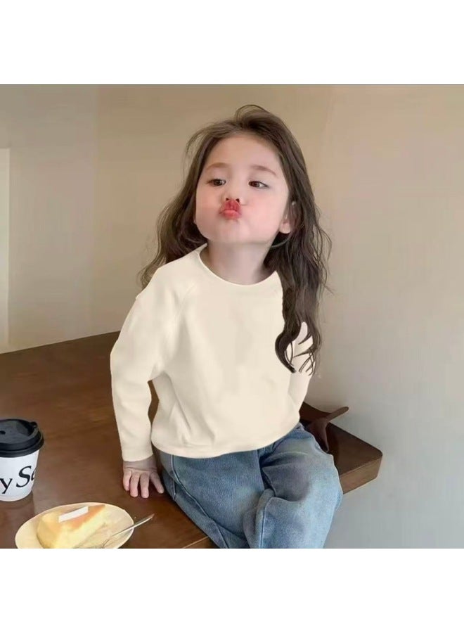 Girls' Pure Cotton Long-sleeve T-shirt Cartoon Spring And Autumn New Round Neck Base Shirt Children's Fashion Sweet Top - Image 1