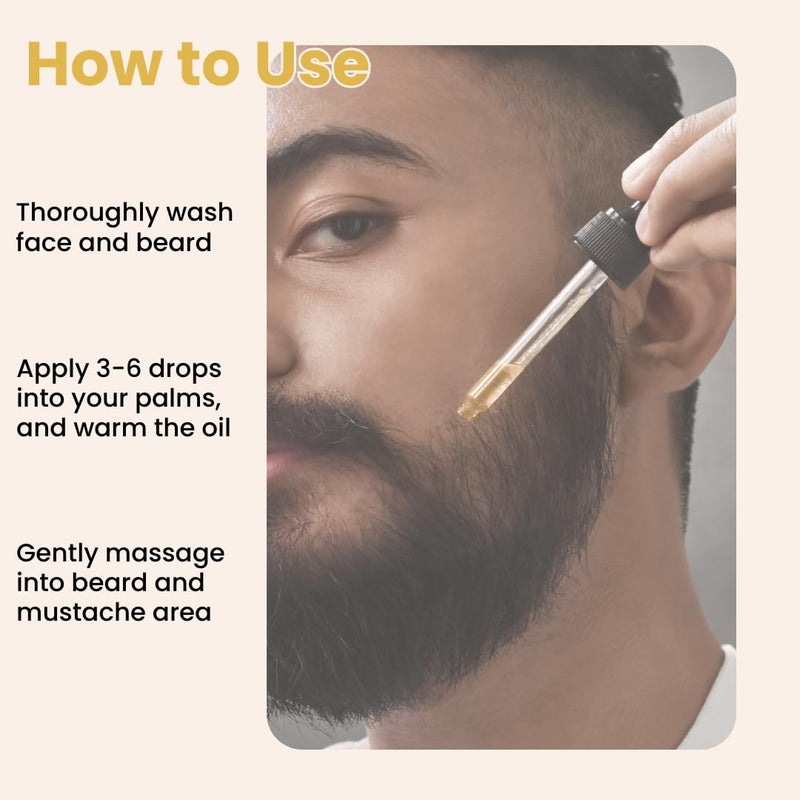 Bask & Lather Beard Magic Growth Oil for Men, Helps Stimulate Hair Growth and Softness, Natural Oil For Bald Spots and Patchy or Thin Facial Hair, Supports a Thicker Fuller Beard, 1 fl oz - Image 4