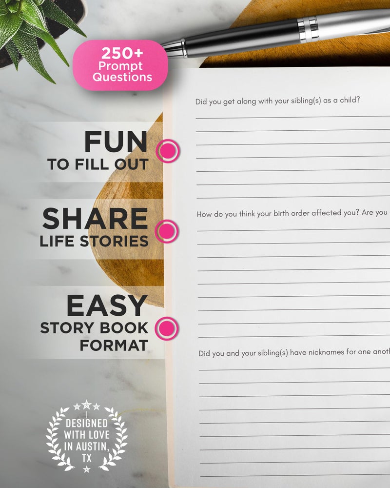 Coco & Lan Mom's Story Journal: A Meaningful Keepsake for Mom to Share Her Life Journey and Memories, Book Includes 250+ Prompt Questions, Sentimental Gifts Ideas for Mother's Day, Birthday, Christmas - Image 4