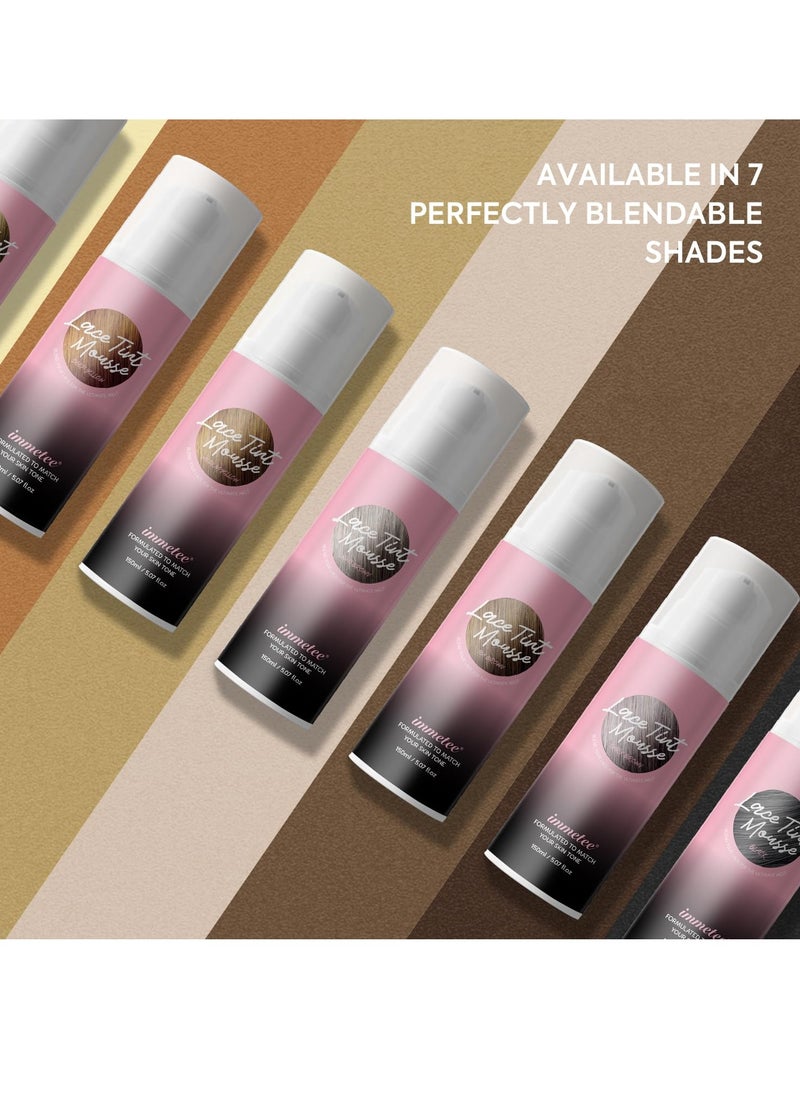 Immetee immetee Lace Tint Mousse for Wigs, Wig Tint Lace Spray Lace Melting Foam Quick Dry, No Residue, Matching Skin Tone, Natural Look. 150ML/5.07FL OZ (BLACK)  - Image 4