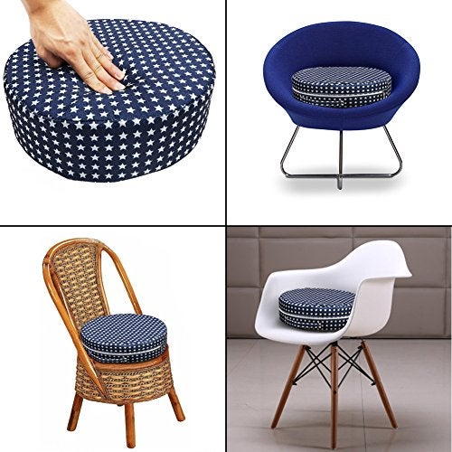 Zicac Kids' Anti-Slip Chair Seat Cushion- Dining Seat Pad Dismountable Round Seat Cushion (Blue Star) - Image 5