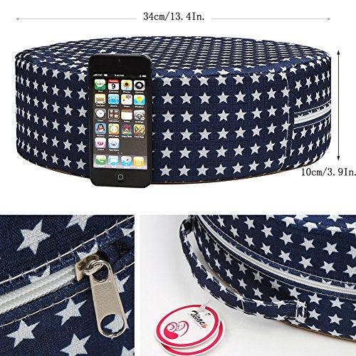 Zicac Kids' Anti-Slip Chair Seat Cushion- Dining Seat Pad Dismountable Round Seat Cushion (Blue Star) - Image 3