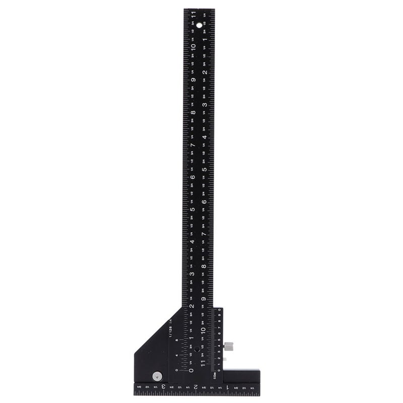 Woodworking T Ruler Woodworking Aluminum Alloy Wood Scriber Measure Scribing Ruler - Image 1