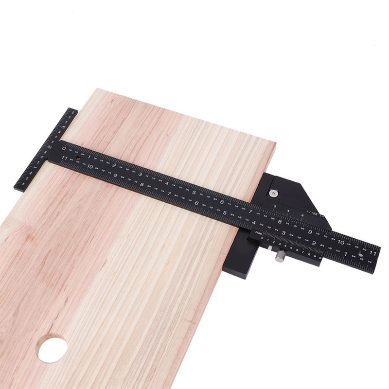 Woodworking T Ruler Woodworking Aluminum Alloy Wood Scriber Measure Scribing Ruler - Image 2