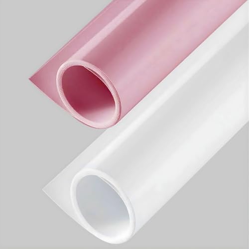 SMILEDRIVE® Photography Background Sheets - Backdrop Sheets 60 x 120 cm Waterproof Wrinklefree PVC Material (Pink and White) - Image 1