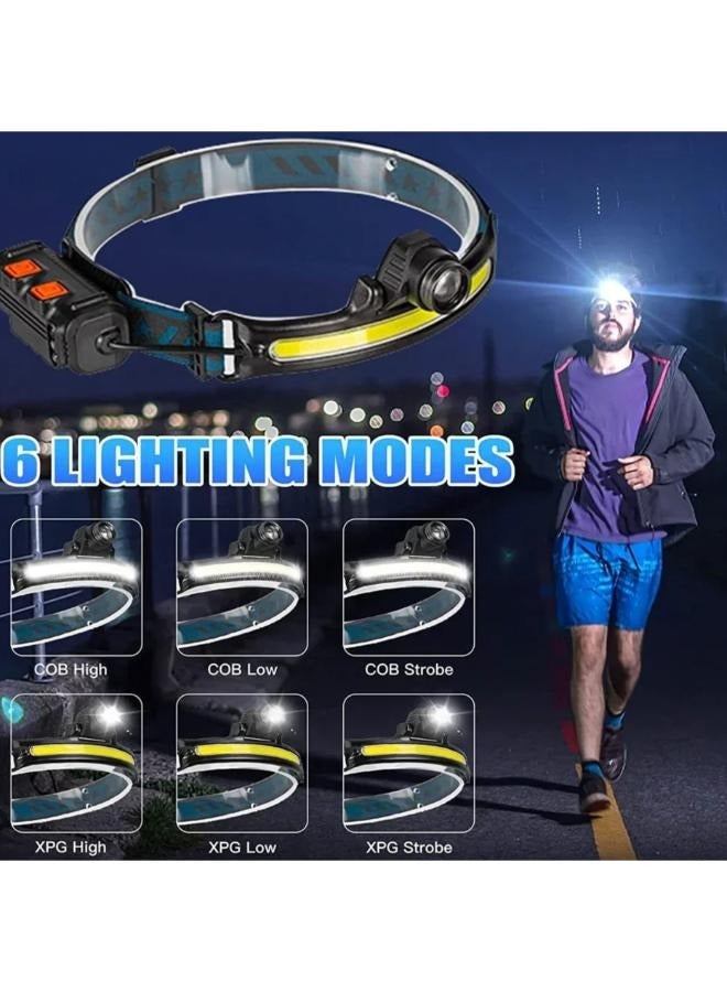 Rechargeable LED Headlamp Waterproof XPE+COB Sensor Headlight Flashlight with 6 Modes for Camping Hiking Outdoors Hunting W6782 - Image 4