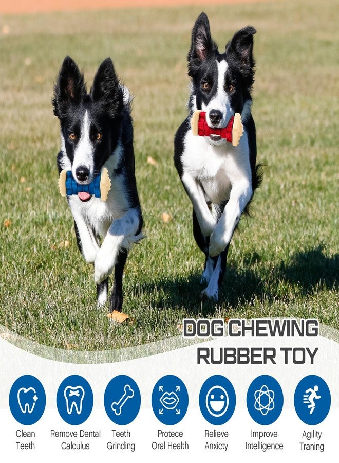 Aliceset 2 Pcs Dog Toys for Aggressive Chewers Tough Durable Indestructible Puzzle Interactive Dog Cognitive Chew Toys with Beef Flavor, Safe Rubber Bone Shape Enrichment Gift to Keep Them Busy - Image 5
