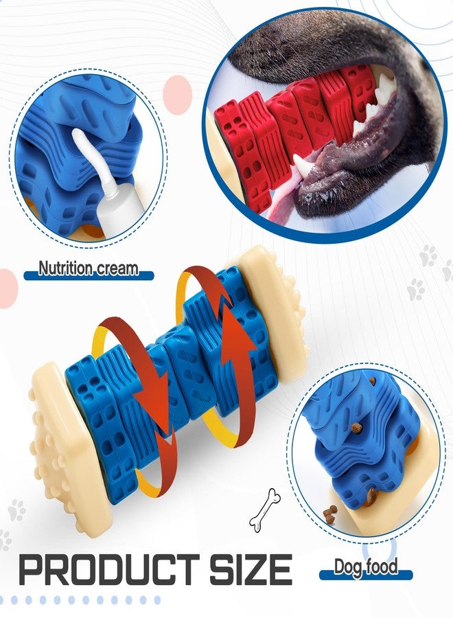 Aliceset 2 Pcs Dog Toys for Aggressive Chewers Tough Durable Indestructible Puzzle Interactive Dog Cognitive Chew Toys with Beef Flavor, Safe Rubber Bone Shape Enrichment Gift to Keep Them Busy - Image 2