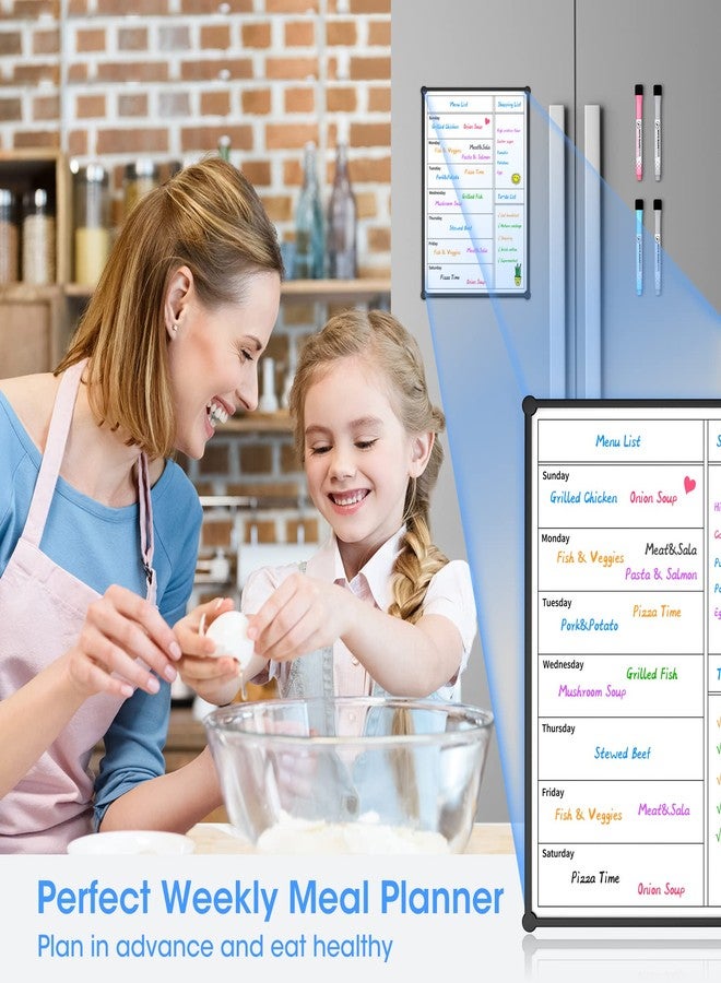 Tenyond Weekly Calendar for Fridge,12×8” Magnetic Fridge Calendar Refrigerator Calendar, Weekly Meal Planner Magnetic, Menu Board, Double-Sided, Grocery List, Menu Planner for Refrigerator/Locker, 4 Markers - Image 4