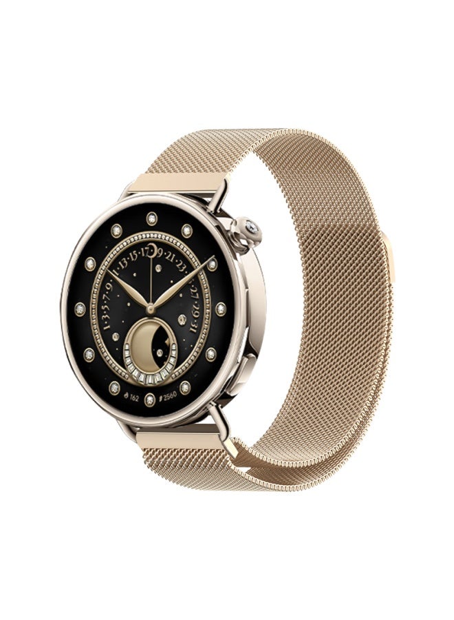 Kmaxai Compatible With Xiaomi Watch S4 41mm Milanese Loop Strap, Magnetic Metal Watch Band For Xiaomi Watch S4 Stainless Steel Braided Women's Summer Watch Chain, Champagne Gold - Image 4