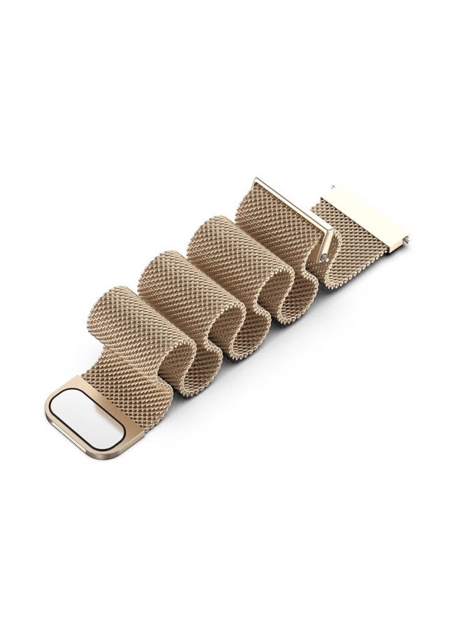 Kmaxai Compatible With Xiaomi Watch S4 41mm Milanese Loop Strap, Magnetic Metal Watch Band For Xiaomi Watch S4 Stainless Steel Braided Women's Summer Watch Chain, Champagne Gold - Image 3