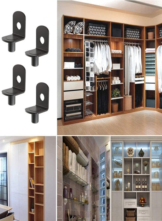 MANSHU 50 PCS Shelf pins, Shelf Bracket Pegs with Hole, Bracket-Style, L-Shaped Furniture Bracket Pegs Cabinet Bracket Pegs Shelf Pegs,Black Tone - Image 5