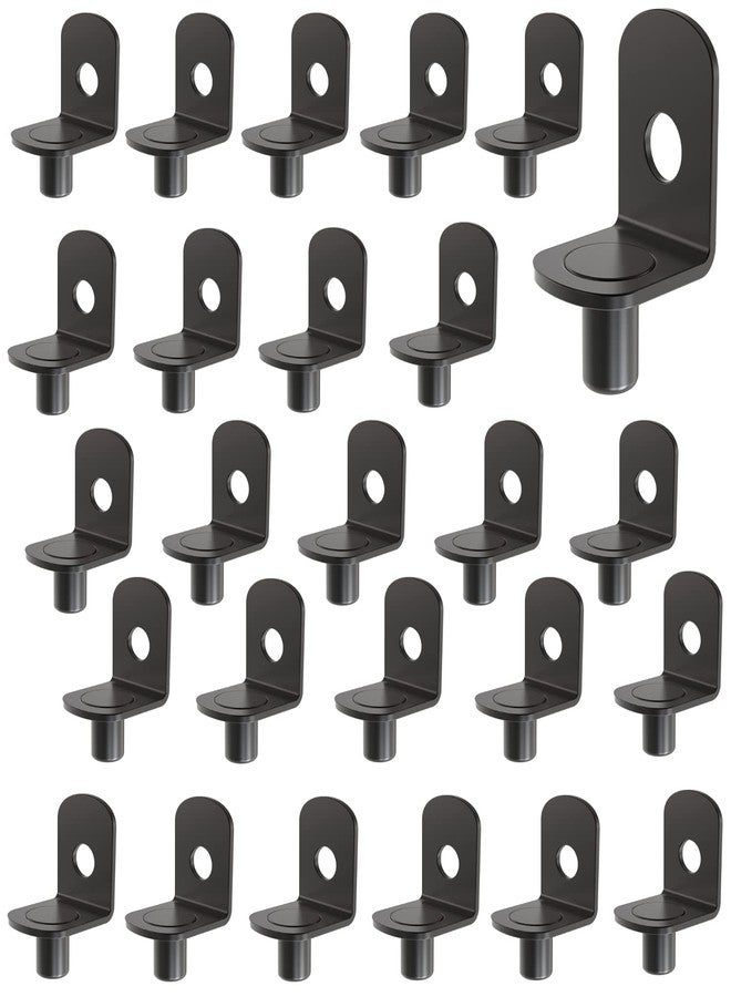 MANSHU 50 PCS Shelf pins, Shelf Bracket Pegs with Hole, Bracket-Style, L-Shaped Furniture Bracket Pegs Cabinet Bracket Pegs Shelf Pegs,Black Tone - Image 1