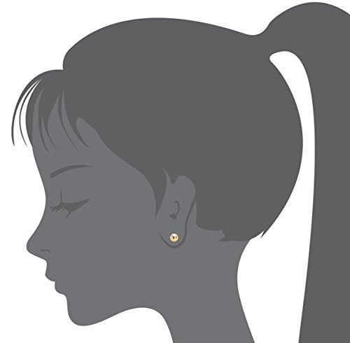 Lovearing 14k Yellow Gold 4mm Plain Hollow Gold Ball Children Screw Back Baby Girls Earrings - Image 3