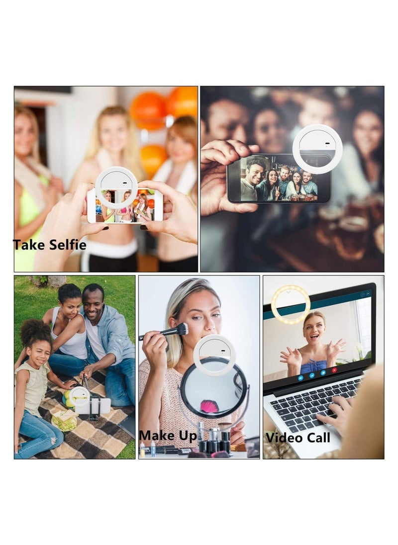 Selfie Ring Lights,LED Circle Phone Light for Laptop Camera Photography Video,Clip On Rechargeable Mini Light for Zoom Call,Selfie, - Image 5