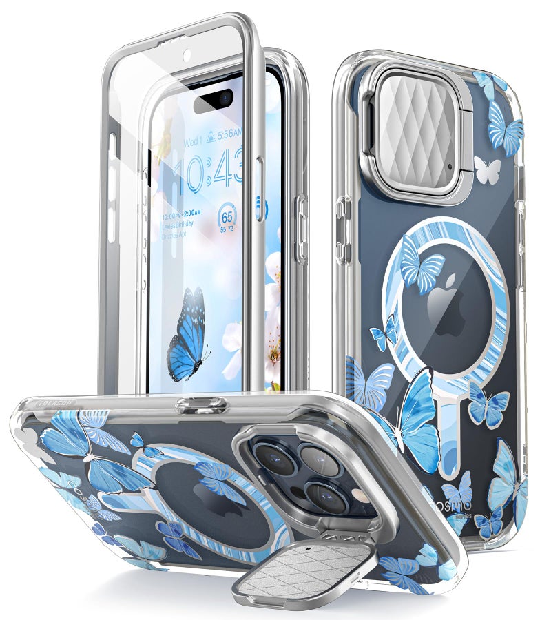 I-blason iBlason Cosmo Magnetic for iPhone 15 Pro Max Case with Camera Cover Stand MagSafe Compatible Slim FullBody Phone Case for iPhone 15 Pro Max with Builtin Screen Protector Kickstand Bluefly - Image 2