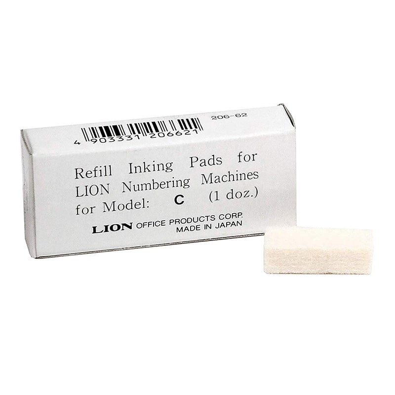 Lion Replacement Ink Pad for C Model Automatic Numbering Machines, 12 Pads/Box, 1 Box (PAD-C) - Image 1