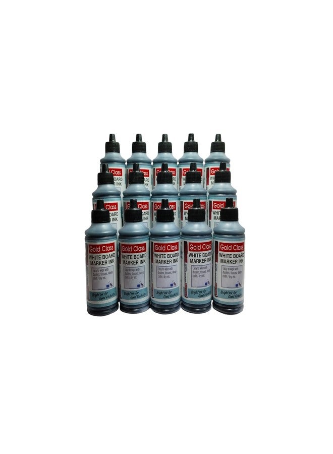 Gold Class مجموعة أقلام تحديد السبورة البيضاء من جولد كلاس، حبر سائل أسود، 100 مل لكل قلم | سهلة التعبئة | مناسبة لأقلام التحديد على أسطح متعددة | أدوات مكتبية | أدوات مدرسية - عبوة من 15 قلمًا - Image 5