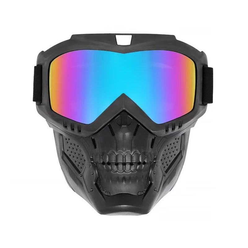Generic Spot wholesale CS tactical skull mouth mask motocross windshield helmet goggles riding mask Colorful Blue Film 