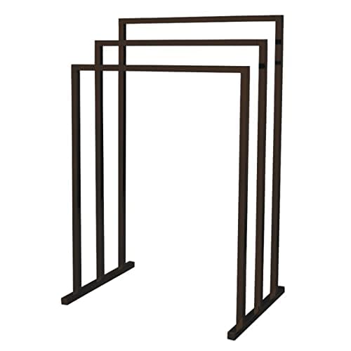 Indian Decor 21566 Classic Freestanding Towel Stand Black Floor Standing Towel StandBath OrganizerTowel Drying Rack Black Metal - Image 1