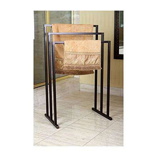 Indian Decor 21566 Classic Freestanding Towel Stand Black Floor Standing Towel StandBath OrganizerTowel Drying Rack Black Metal - Image 2
