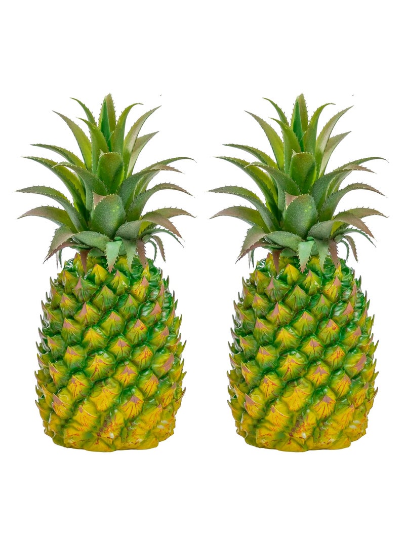 QIRMIZI QIRMIZI 2 Pack Artificial Pineapple -Simulated Fruit Decoration  Lifelike Fake Fruit Model  Perfect for Home Decor  Kitchen  Party & Photography Prop - Realistic & Eco-Friendly Green Meduim  - Image 1