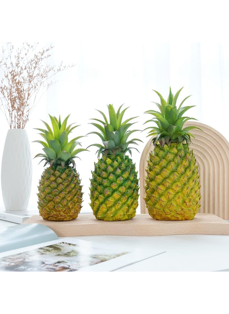 QIRMIZI QIRMIZI 2 Pack Artificial Pineapple -Simulated Fruit Decoration  Lifelike Fake Fruit Model  Perfect for Home Decor  Kitchen  Party & Photography Prop - Realistic & Eco-Friendly Green Meduim  - Image 3