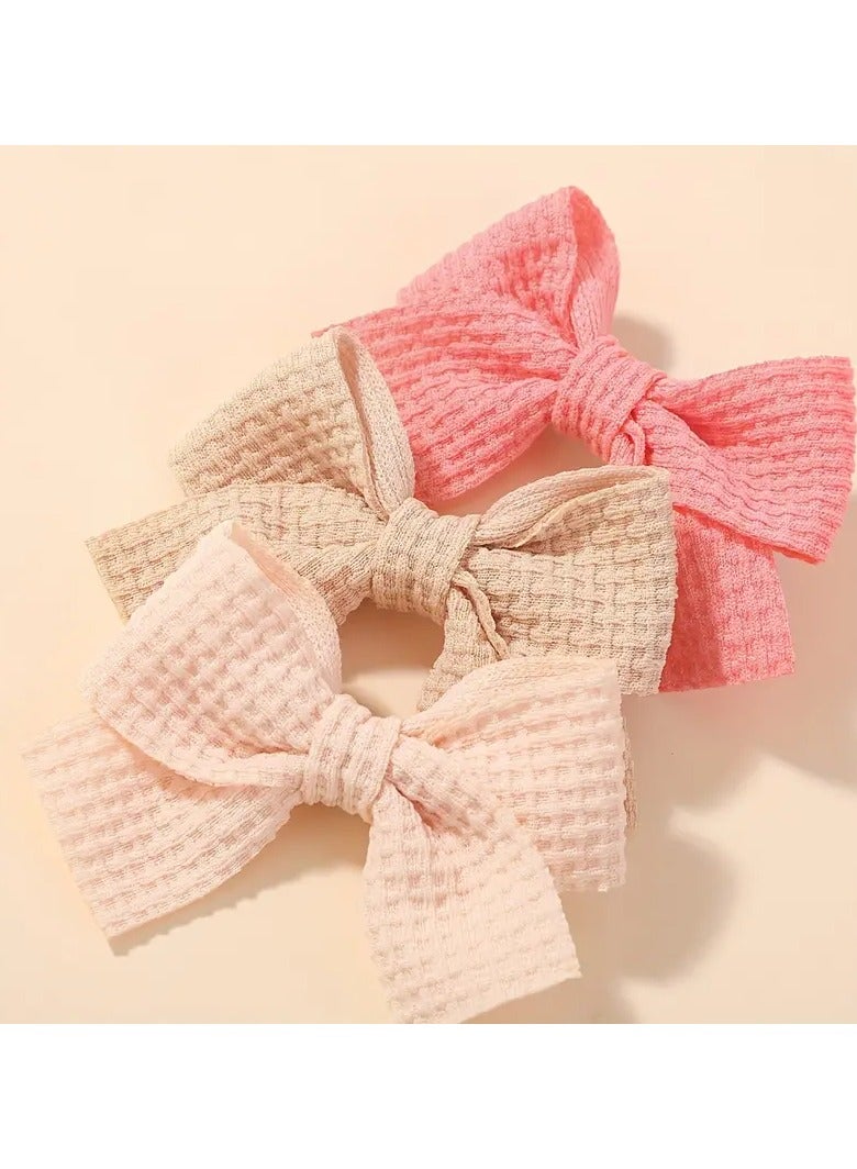 A Set Of 6 Bow Hair Clips Made Of Polyester For Children - Hair Accessories Suitable For All Occasions. - Image 4