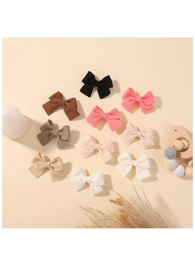 A Set Of 6 Bow Hair Clips Made Of Polyester For Children - Hair Accessories Suitable For All Occasions. - Image 5