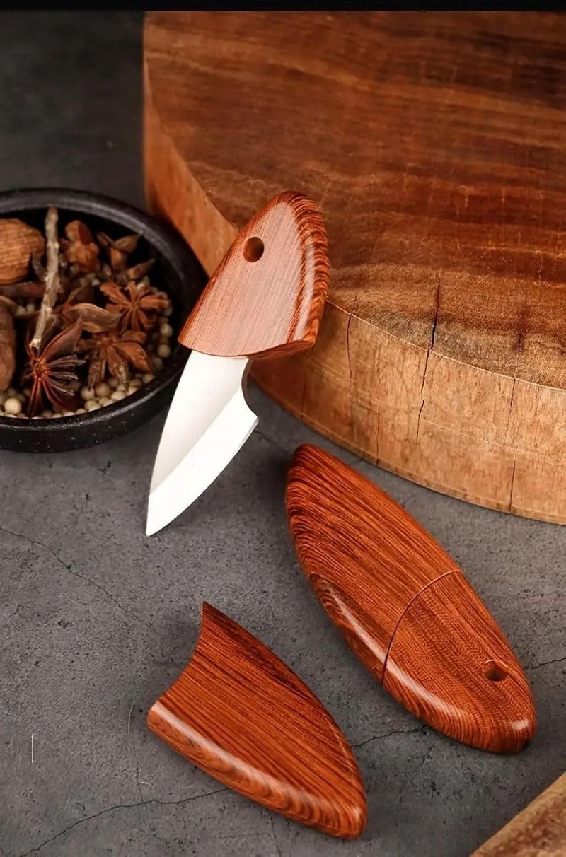 JUWIL سكين تقشير ونحت صغيرة ذات شفرة ثابتة، شفرة فولاذية مقاومة للصدأ كاملة، مع غلاف مريح واقي، أداة EDC مدمجة للتخييم، إعداد المطبخ، البوشكرافت والاستخدام الخارجي اليومي - Image 5