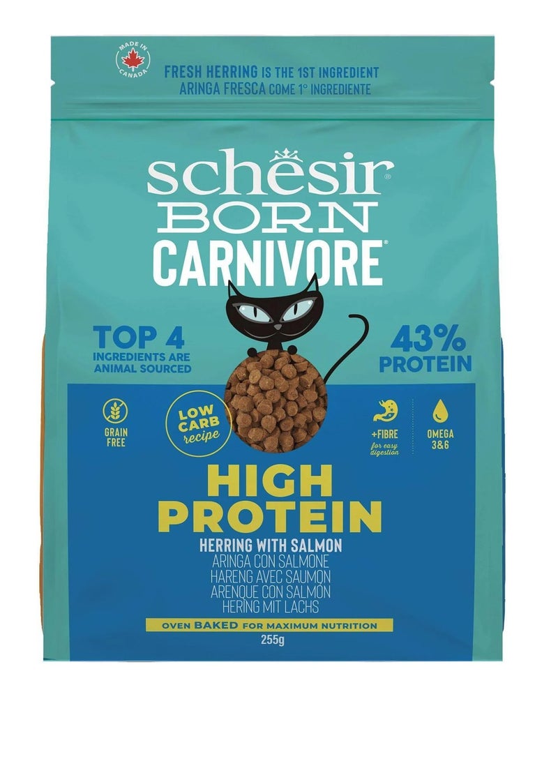 Schesir Born Carnivore Grain Free Oven Baked Dry Cat Herring & Salmon 1.25kg - Image 1