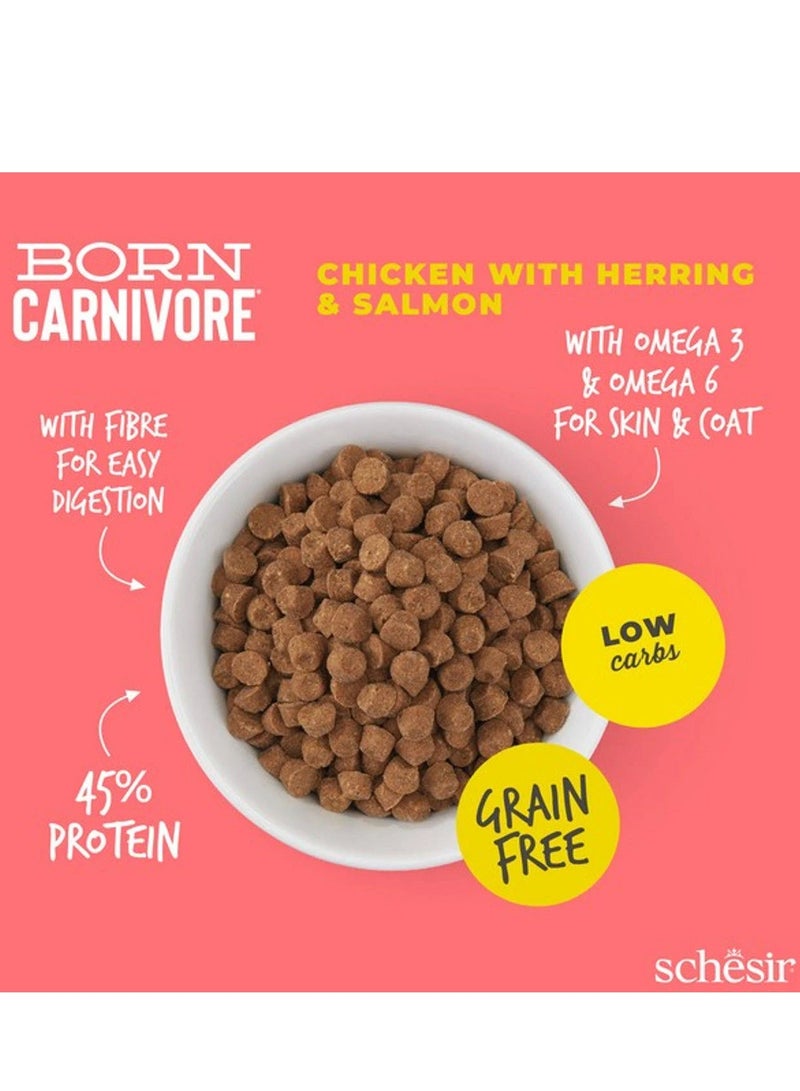 Schesir Born Carnivore Grain Free Oven Baked Dry Cat Herring & Salmon 1.25kg - Image 5