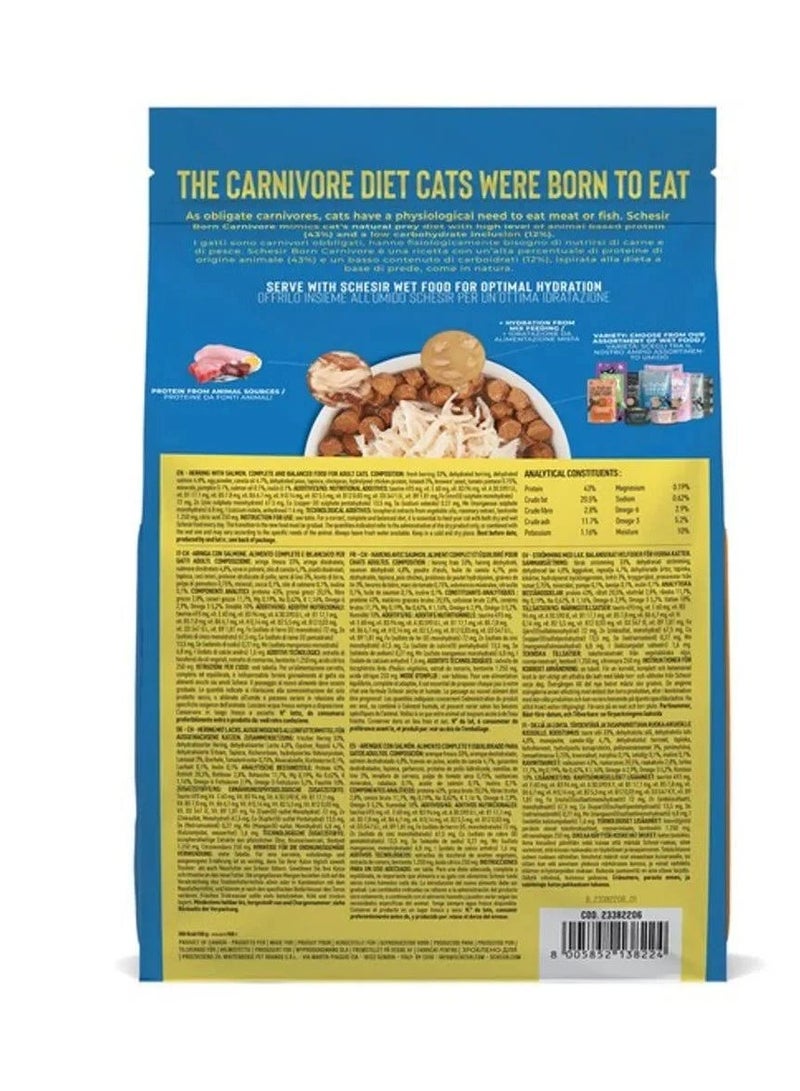 Schesir Born Carnivore Grain Free Oven Baked Dry Cat Herring & Salmon 1.25kg - Image 2