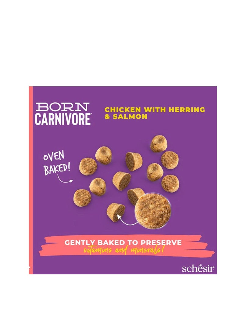 Schesir Born Carnivore Grain Free Oven Baked Dry Cat Herring & Salmon 1.25kg - Image 3
