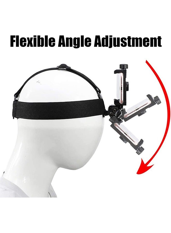 Head-Mounted Mobile Phone Mount, First-Person View Live Shooting Bracket, Holder for Phone (4-7), Head Strap Holder Kit Compatible with iPhone Smartphones and Action Camera - Image 4