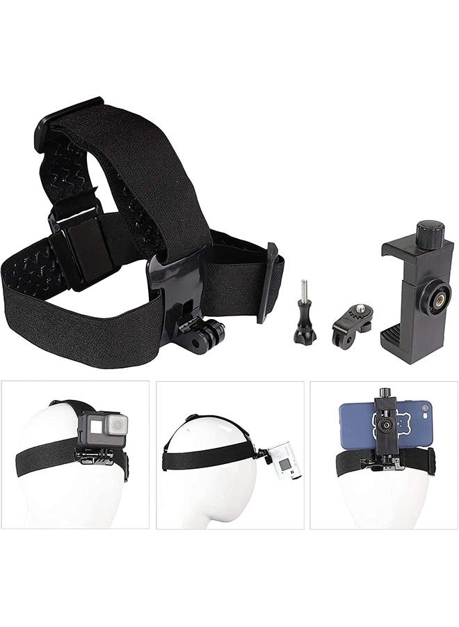 Head-Mounted Mobile Phone Mount, First-Person View Live Shooting Bracket, Holder for Phone (4-7), Head Strap Holder Kit Compatible with iPhone Smartphones and Action Camera - Image 5