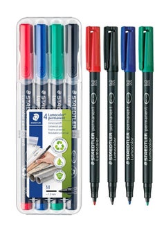 STAEDTLER 4-Piece Lumocolor Permanent Universal Marker Medium Tip Multicolour  - Image 1