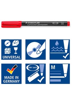 STAEDTLER 4-Piece Lumocolor Permanent Universal Marker Medium Tip Multicolour  - Image 5