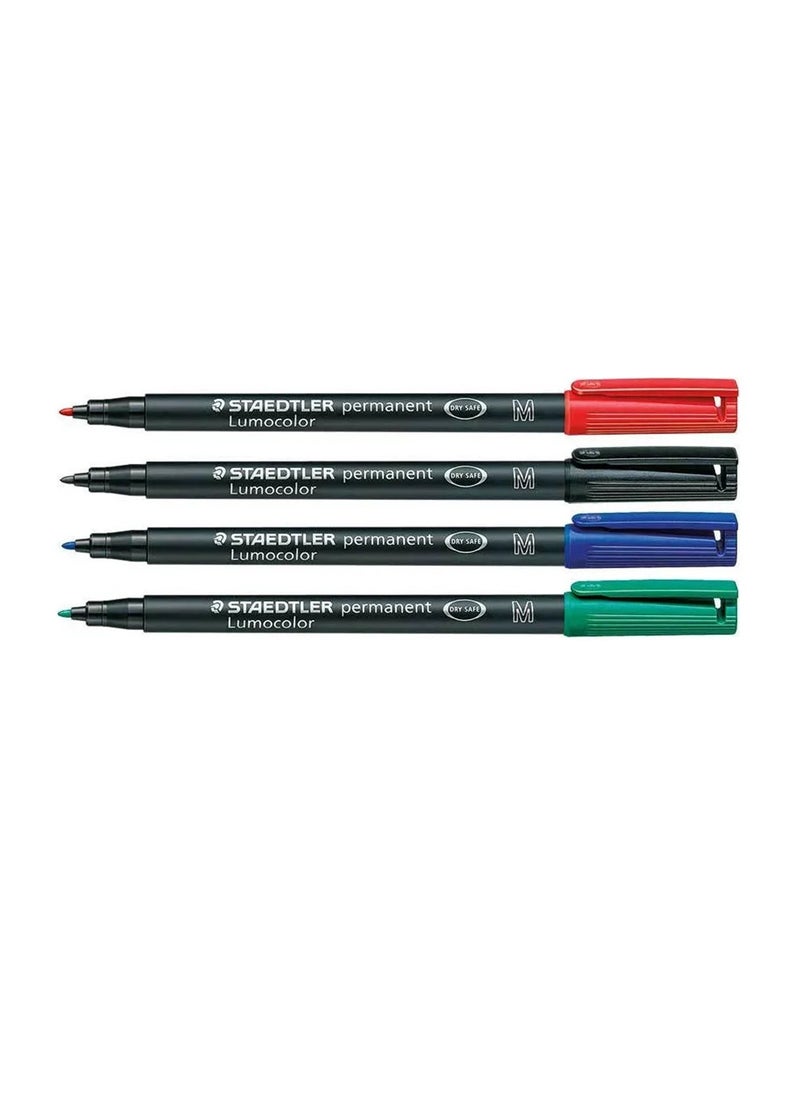 STAEDTLER - 4-Piece Lumocolor Permanent Universal Marker Medium Tip Multicolour - Image 1