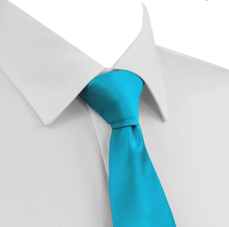trilece Baby Blue Ties for Men - Men's Solid Color Ties - Formal Neckties for Men - Neck Tie for Man (Baby Blue) - Image 2