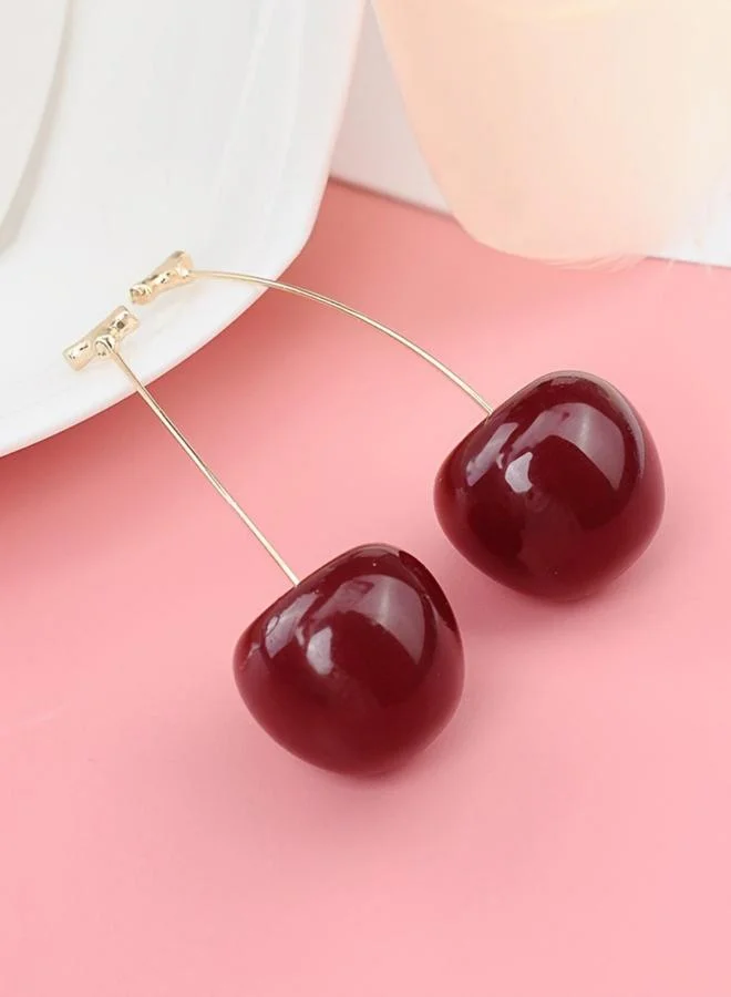 تايك تو أقراط متدلية بشكل كرز أحمر