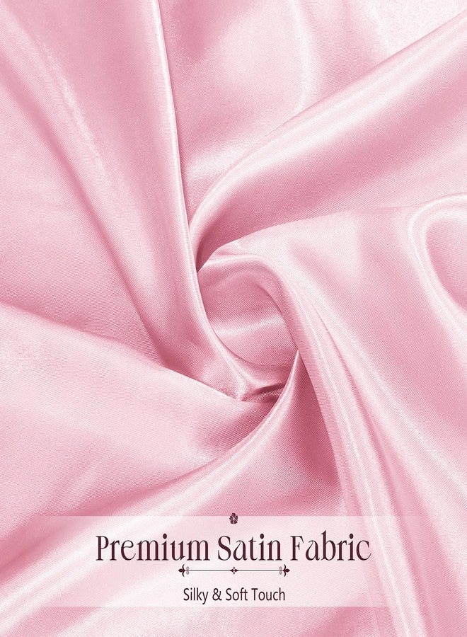 Ersmak مفرش طاولة إرسماك من الساتان بحواف مكشكشة - غطاء طاولة من الساتان الوردي الفاتح، مقاس 52 × 70 بوصة، مفرش طاولة مستطيل من الحرير اللامع لحفلات الزفاف والمآدب أو تناول الطعام في المنزل - Image 5