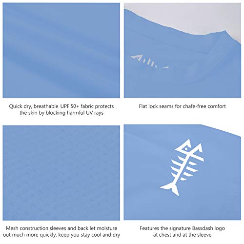 BASSDASH Men’s UPF 50+ Sun Protection Fishing Shirt Short Sleeve UV T-Shirt - Image 3