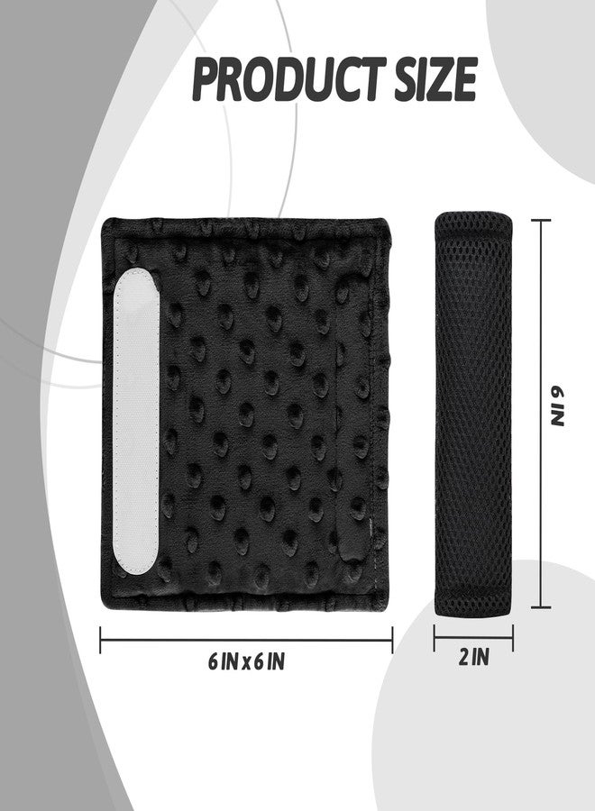 WINGHENLEE Baby Car Seat Strap Pads, Toddler Car Seat Strap Shoulder Covers for Baby Kids, Double-Sided Car Seat Belt Covers for Stroller/Pushchair/Baby Swing, Soft Flannel & Mesh, Black - Image 3