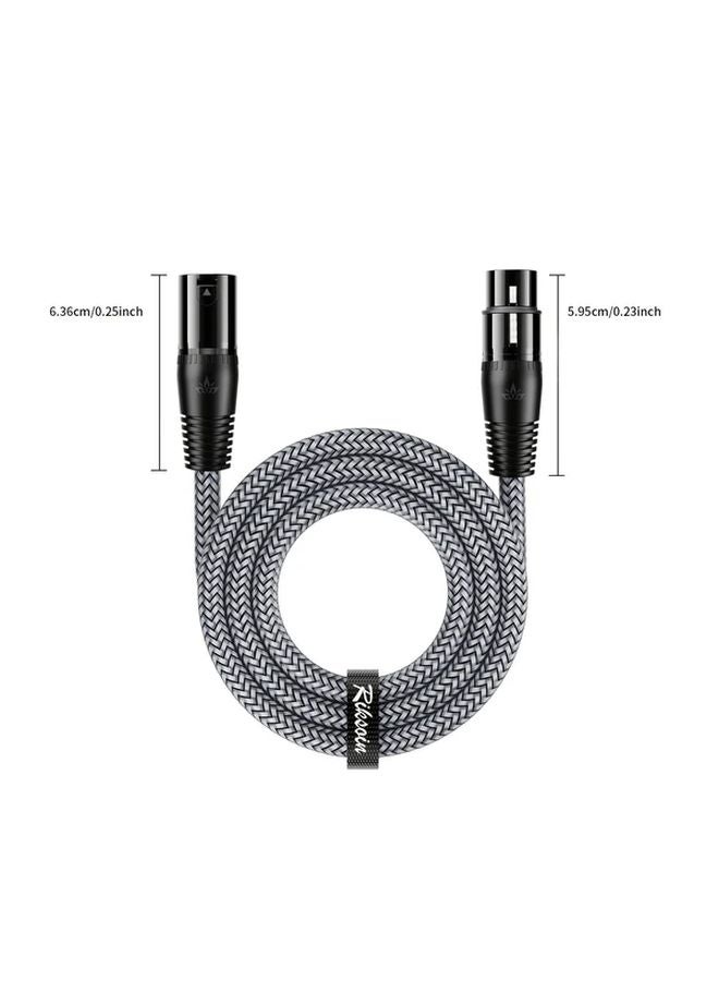 كابل ميكروفون XLR من النوع المحبوك من النايلون القوي المرن، ذكر إلى أنثى، بطول 1.2 متر - Image 2