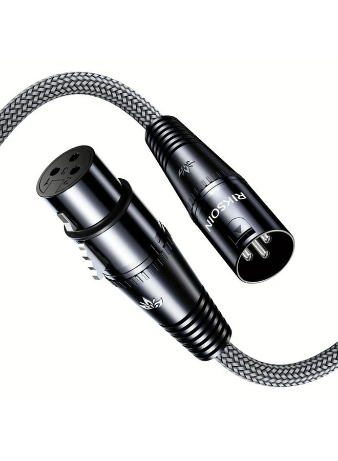 كابل ميكروفون XLR من النوع المحبوك من النايلون القوي المرن، ذكر إلى أنثى، بطول 1.2 متر - Image 1